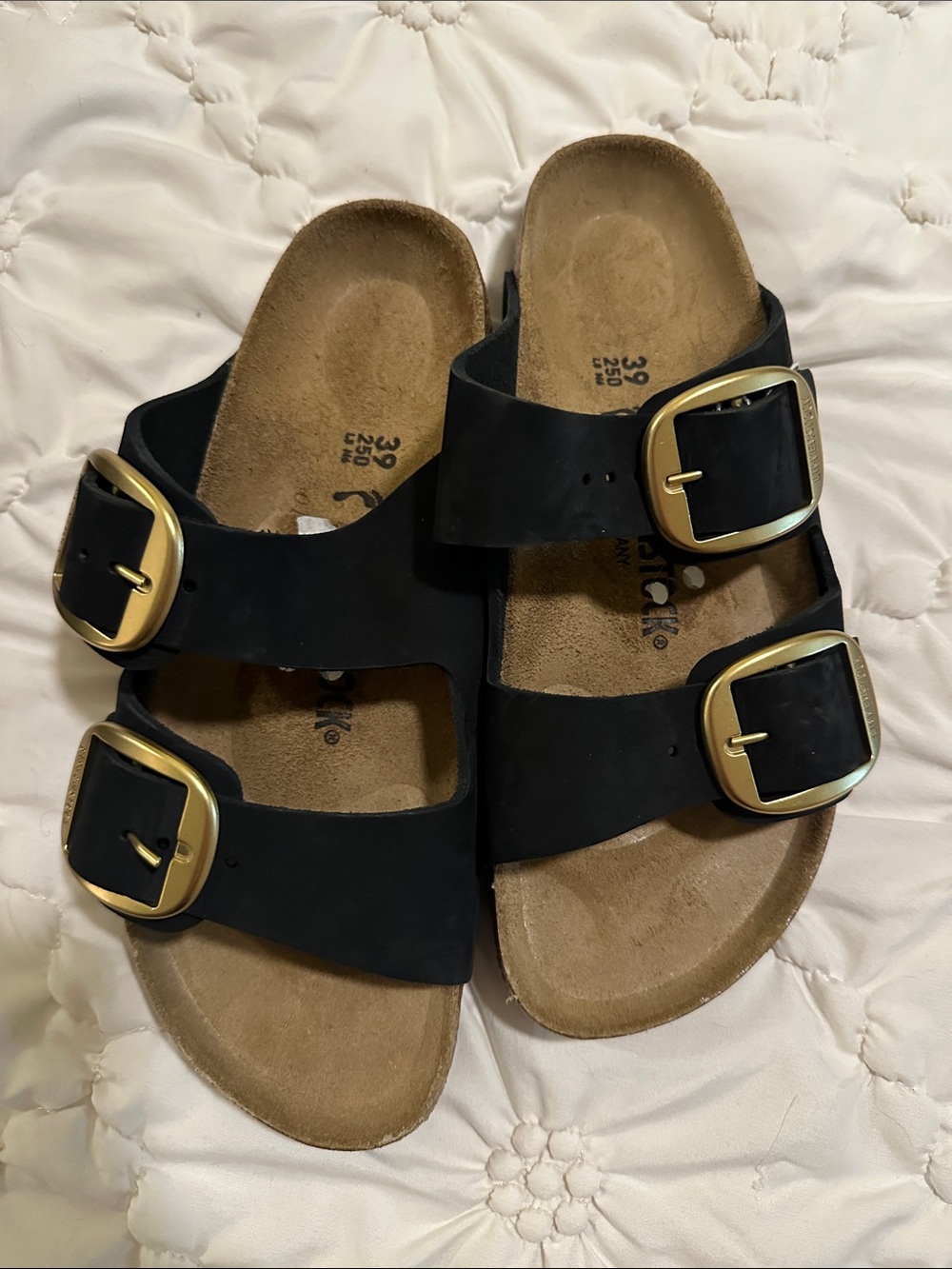 Size 39 Birkenstocks Double-Buckle Slide Sandals